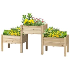 FarmHouse 3 Wooden Elevated Planter Raised Garden Beds