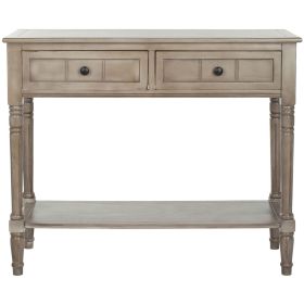 Console Accent Table Traditional Style Sofa Table in Distressed Cream