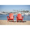All Weather Recycled Red Poly Plastic Outdoor Patio Adirondack Chairs - Set of 2