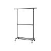 Modern Industrial Style Black Powder Coated Garment Rack with Bottom Hanging Rod