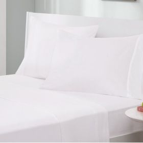 Twin XL Size 4-Piece Cotton Blend Jersey Sheet Set in White