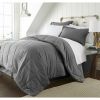 Twin XL size 6-Piece Microfiber Reversible Bed-in-a-Bag Comforter Set in Grey