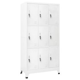 Locker Cabinet with 9 Compartments Steel 35.4"x17.7"x70.9" Gray