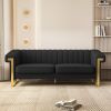 FX-P81PU-BK SOFA 84.65inch Fashionable sofa for livingroom and office room 3S sofa