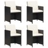 Patio Chairs 4 pcs Poly Rattan Black