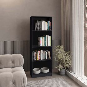 Zachary Black Tier Storage Shelves Bookcase