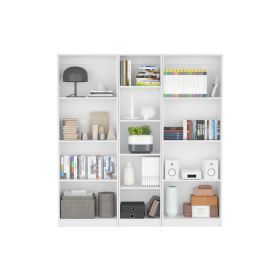 Trues 3 Piece Living Room Set with 3 Bookcases, White