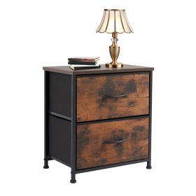 Drawers Dresser Chest of Drawers,Metal Frame and Wood Top,2bc,Brown