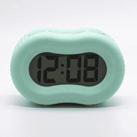 Timelink Rubber Smartlight Fashion Digital LCD Bedside or Travel Alarm Clock - Mint Green