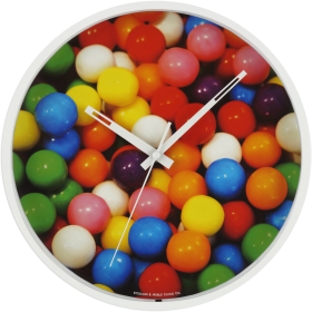 Mainstays 11.5" Round Photo Realistic Multi-Colored Gumball Analog Wall Clock with Quartz Movement