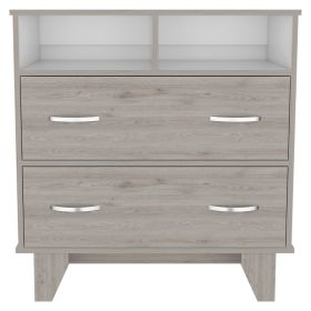 Double Drawer Dresser Arabi, Bedroom, Light Gray / White