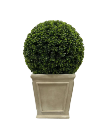 23" Ball Topiary in Square Pot, Artificial Faux Plant for indoor and outdoor