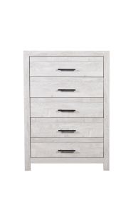 Denver Modern Style 5-Drawer Chest Made with Wood in Gray