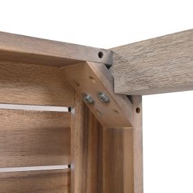 Outdoor Dining Set Patio Dining table and Chairs with Rattan Backrest and Removable Cushions for Patio and Backyard, White Washed