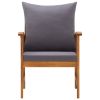 Patio Chairs with Cushions 2 pcs Solid Acacia Wood
