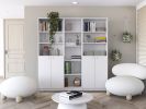 Levan 3 Piece Living Room Set with 3 Bookcases, White