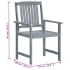 Patio Chairs 2 pcs Gray Solid Acacia Wood