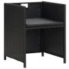 Patio Chairs 4 pcs Poly Rattan Black