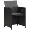 Patio Chairs 4 pcs Poly Rattan Black