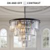 Contemporary Crystal Modern Chandeliers Crystal Ceiling Chandelier 4 Tier Black Chandelier Lighting for Dining Room Living Room Bedroom (Bulbs Not inc