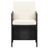 Patio Chairs 4 pcs Poly Rattan Black