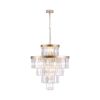 Golden Luxury Crystal Chandelier Modern Chandeliers Lights Fixture Hanging Pendant Light Fixture for Dining Room Bedroom Living Room Dia 23.6 Inch-Gol