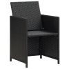 Patio Chairs 4 pcs Poly Rattan Black