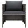 4 Piece Patio Sofa Set with Cushions Poly Rattan Gray