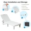 74.4" Outdoor Chaise Lounge Patio Pool Lounge Chairs with 4 Level Adjustable Backrest, White
