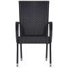 Stackable Patio Chairs 6 pcs Poly Rattan Black