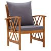Patio Chairs with Cushions 2 pcs Solid Acacia Wood