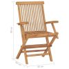 Folding Patio Chairs 6 pcs Solid Teak Wood