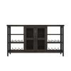 Wine Bar Cabinet for Liquor and Glasses, Rustic Wood Wine Bar Cabinet with Storage , Multifunctional Floor Wine Cabinet for Living Room(55 Inch