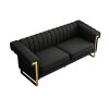 FX-P81PU-BK SOFA 84.65inch Fashionable sofa for livingroom and office room 3S sofa
