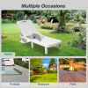 74.4" Outdoor Chaise Lounge Patio Pool Lounge Chairs with 4 Level Adjustable Backrest, White