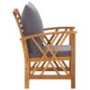 Patio Chairs with Cushions 2 pcs Solid Acacia Wood