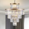Golden Luxury Crystal Chandelier Modern Chandeliers Lights Fixture Hanging Pendant Light Fixture for Dining Room Bedroom Living Room Dia 23.6 Inch-Gol