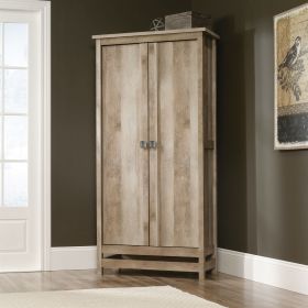 Cottage Style Wardrobe Armoire Storage Cabinet in Light Wood Finish