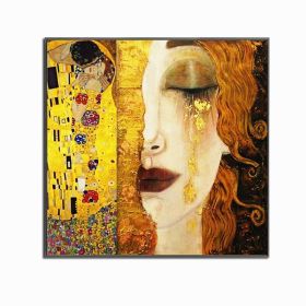 Canvas Paintings Golden Tears And Kiss Wall Art Oil Painting Pictures Famous Classical Art For Living Room Home Decoration No Frame (size: 150x150cm)