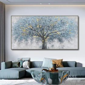 Hand Painted Oil Painting Oil Painting on Canvas Tree Blue Abstract Trees Landscape Modern Oil Painting Original Hand Painted Painting Modern Art (style: 01, size: 90x120cm)