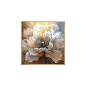 100% Hand Painted Abstract Flower Art Oil Painting On Canvas Wall Art Frameless Picture Decoration For Live Room Home Decor Gift (size: 70x70cm)