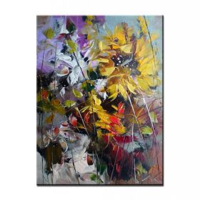 Unframed Handmade Texture Knife Flower Tree Abstract Modern Wall Art Oil Painting Canvas Home Wall Decor For Room Decoration (size: 50x70cm)