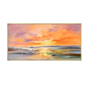 100% Hand Painted Abstract Setting Sun Oil Painting On Canvas Wall Art Frameless Picture Decoration For Living Room Home Decor Gift (size: 150x220cm)