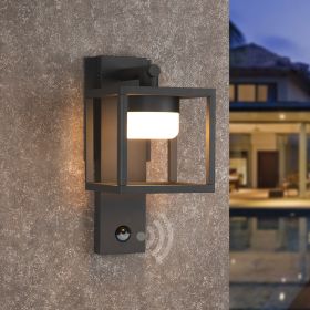 Inowel Outdoor Motion Sensor Wall Light - 650lm GX53 LED Bulb - Modern Wall Sconce - Waterproof (Color: Grey)