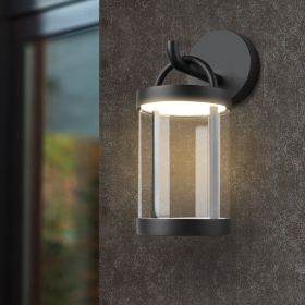 Inowel Lights Outdoor Wall Sconce Lantern Exterior IP65 Waterproof LED Wall Light Classic Wall Lamp Round Lighting 32333 (Color: Grey)