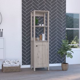 Arctic Linen Cabinet; With Four Shelves; Single Door Cabinet (Color: Light Gray)