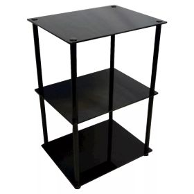 Classic Glass Tall 3 Tier End End Table (Color: Black)