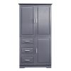 Tall and Wide Storage Cabinet with Doors for Bathroom/Office, Three Drawers