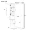 Tall and Wide Storage Cabinet with Doors for Bathroom/Office, Three Drawers