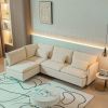 90.9"Modular L-shaped corner sofa, movable chaise facing left/right, cotton-linen,livingroom,bedroom.